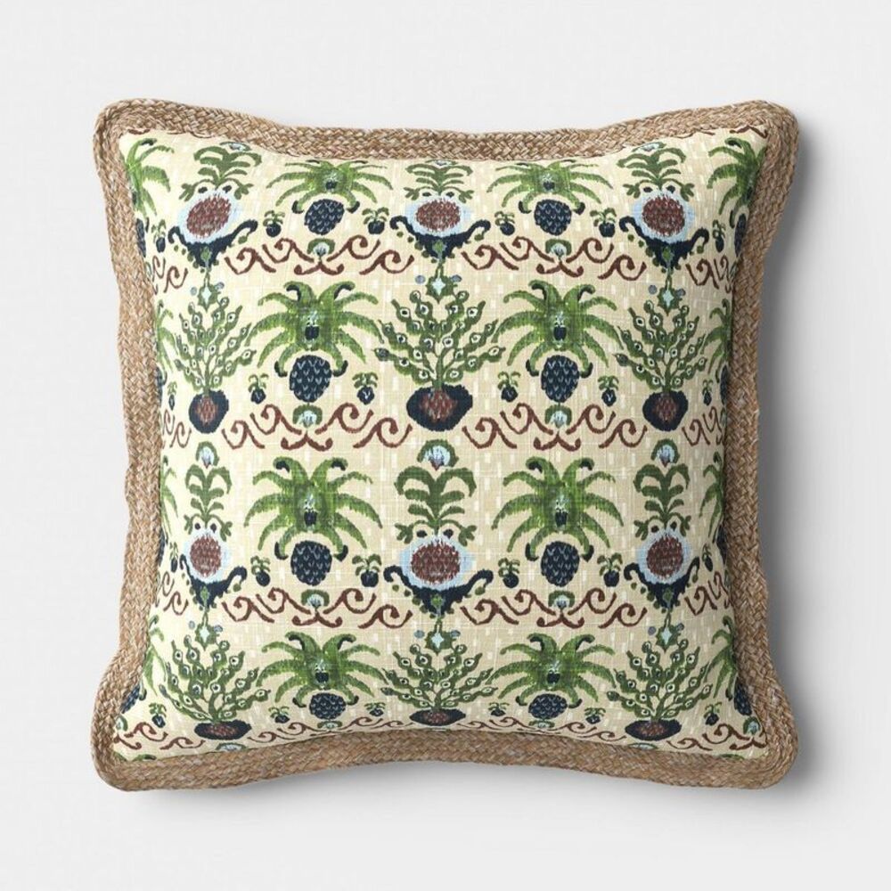 18"x18" Ikat Print Trimmed Pillow Multi - Cool - Threshold